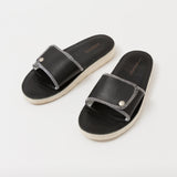 Lockstitch Leather Sandal/BLACK