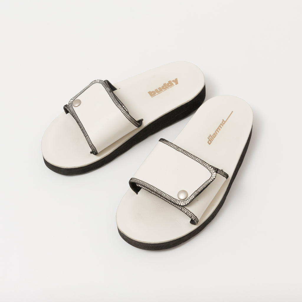 Lockstitch Leather Sandal/WHITE