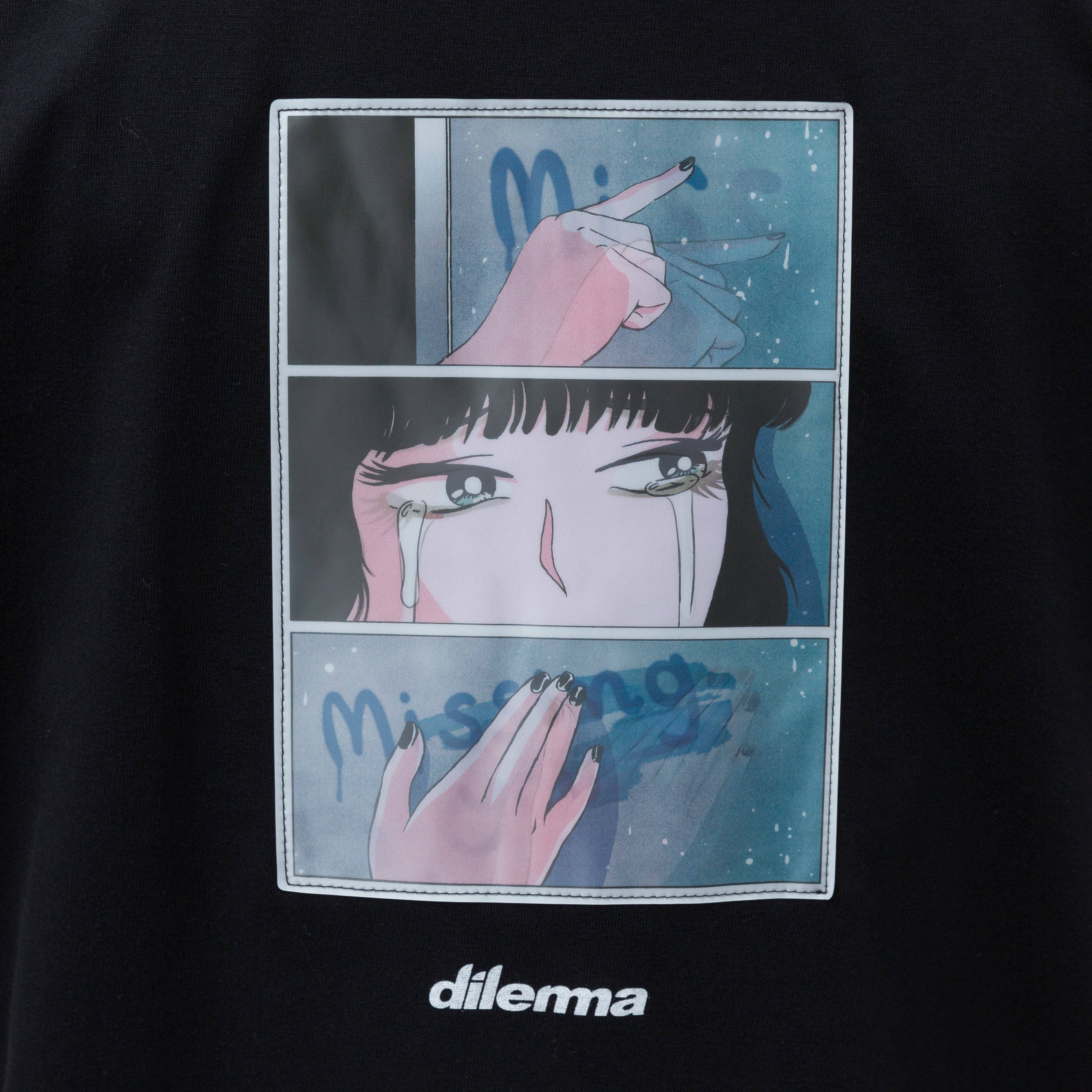 New Crying Girl Lenticular Tshirt/BLACK