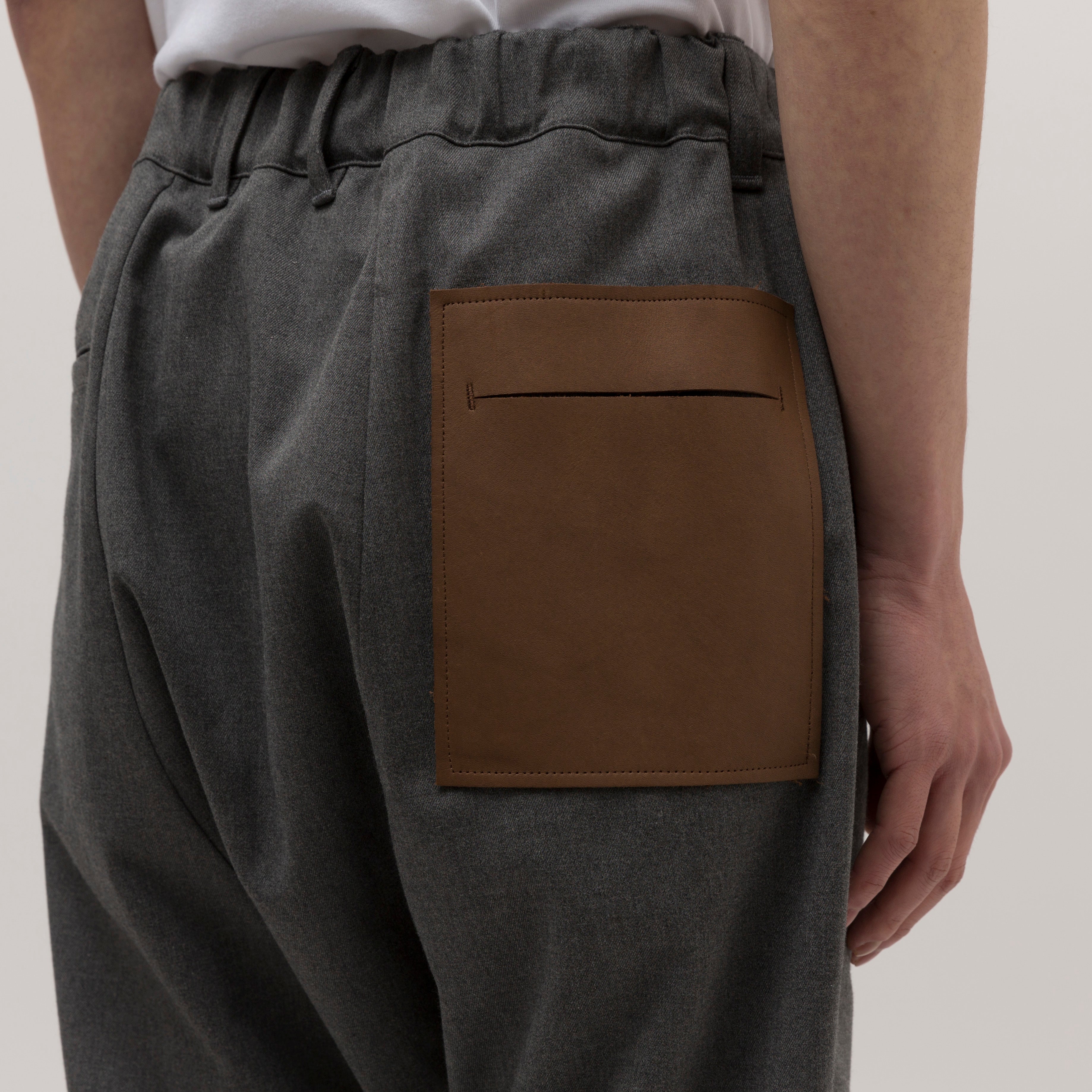 Leather Pocket Pants/GRAY